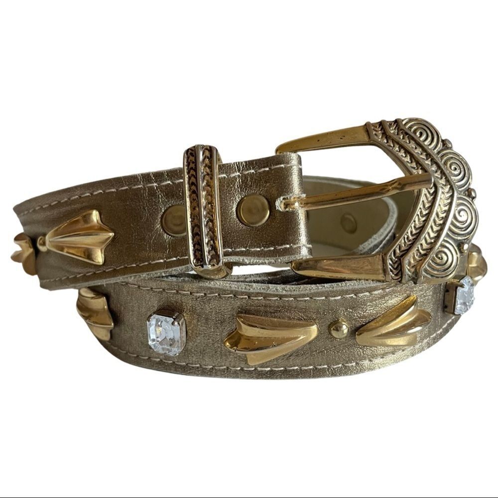 VINTAGE Sand Castle Golden Bejeweled Belt